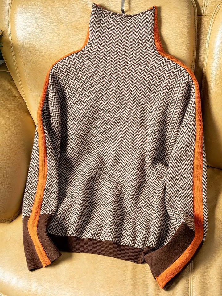 Levoire | Pull À Col Roulé Avec Des Détails Contrastés