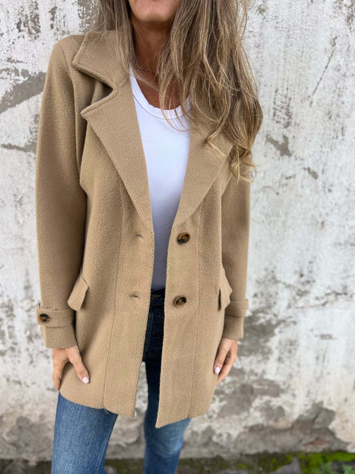 Levoire | Manteau En Laine Avec Revers Khaki