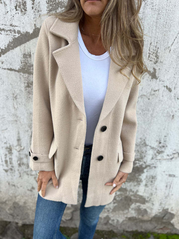 Levoire | Manteau En Laine Avec Revers abricot
