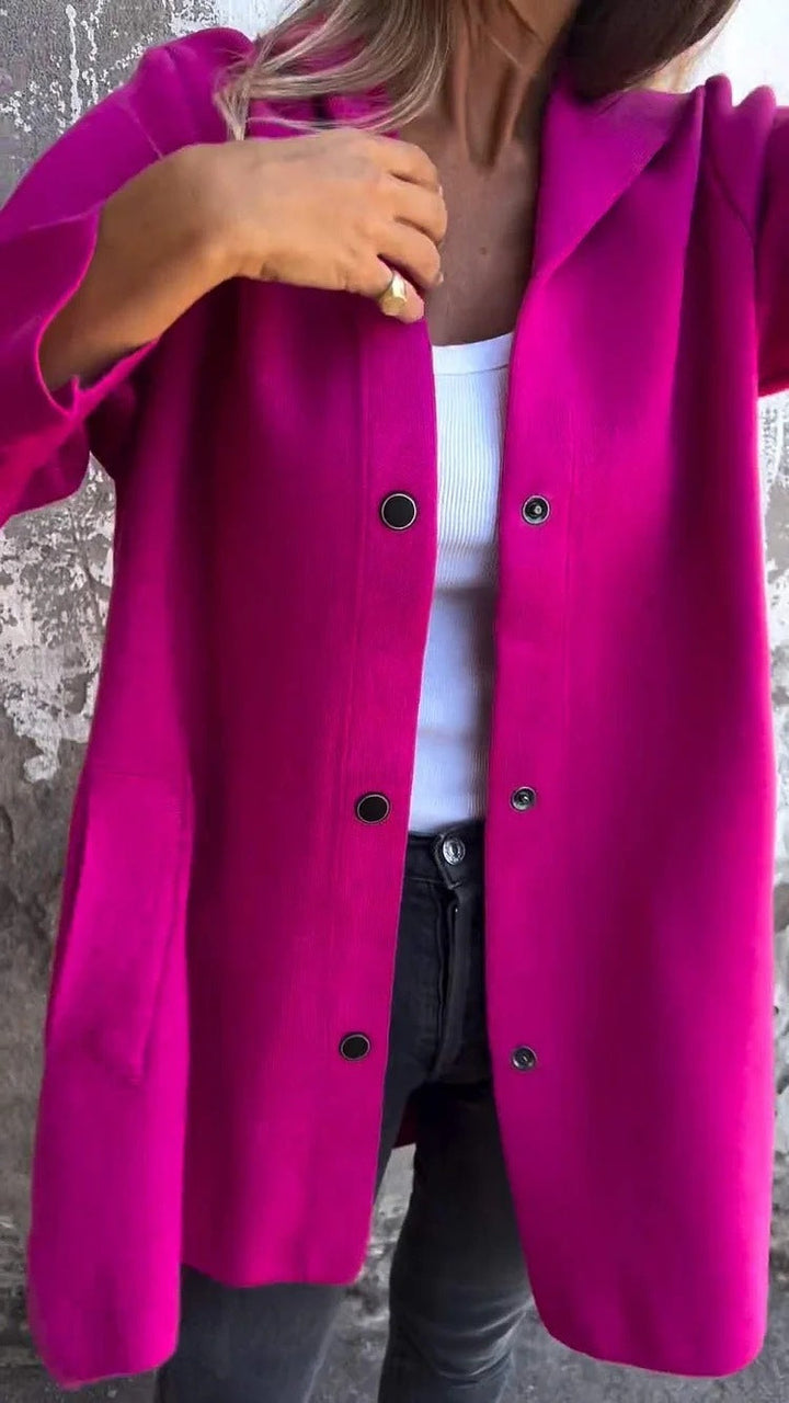 Levoire | Veste À Capuche En Tricot Avec Boutonnière Rouge vif