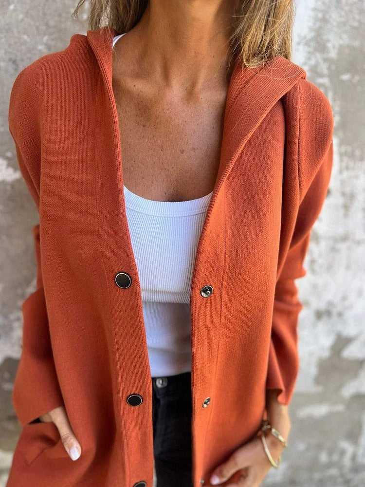 Levoire | Veste À Capuche En Tricot Avec Boutonnière