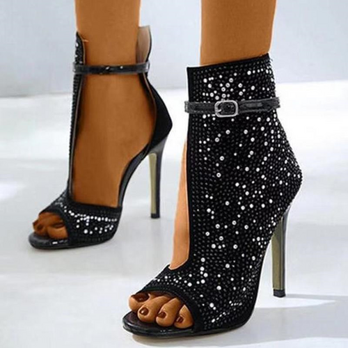 Levoire | strass peep-toe -design