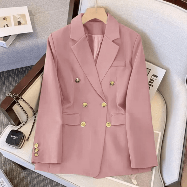 Levoire | Blazer Chic Boutons Dorés Rosa