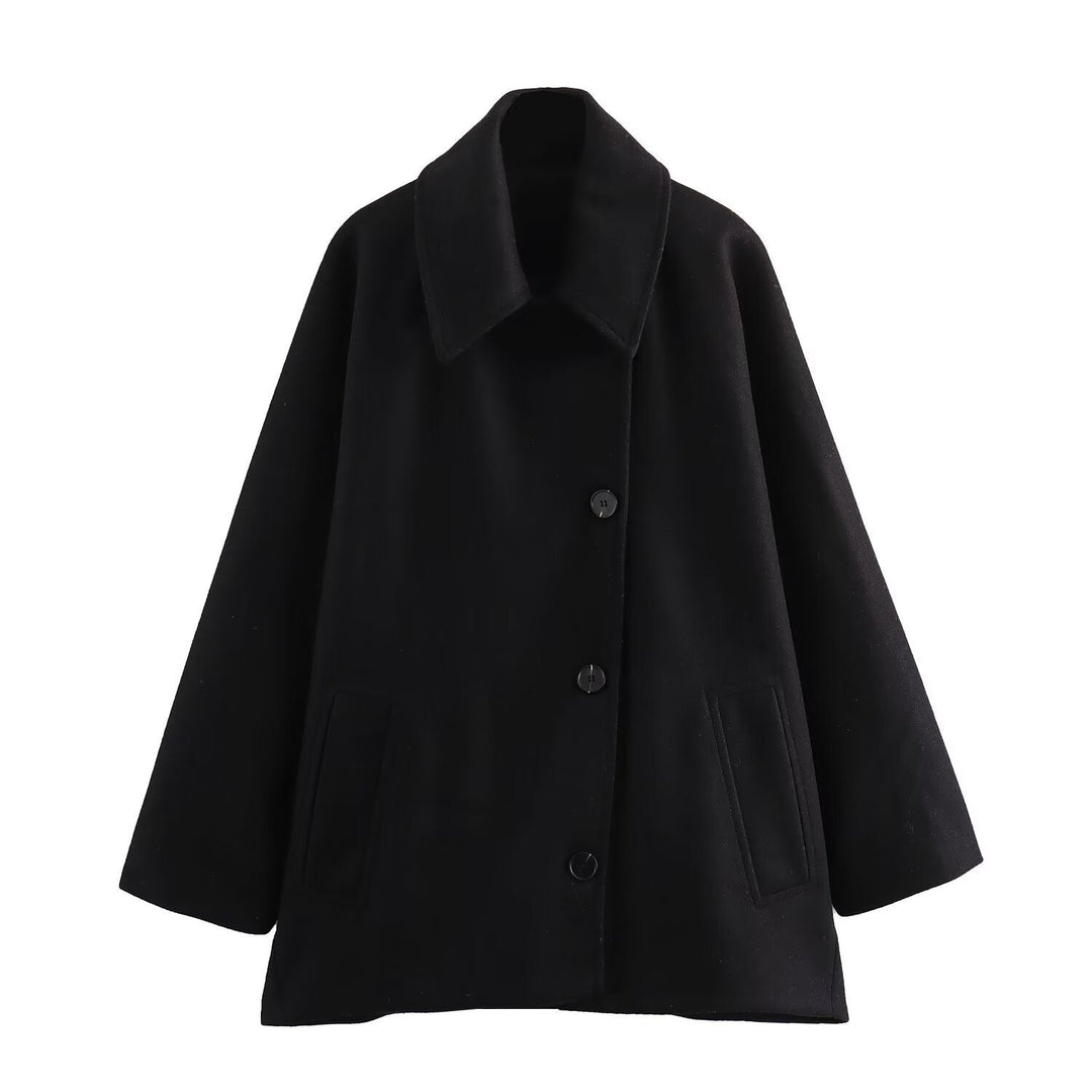 Levoire | Chic Français Veste, Col Polo, Mélange Veste À Manches Courtes Noir