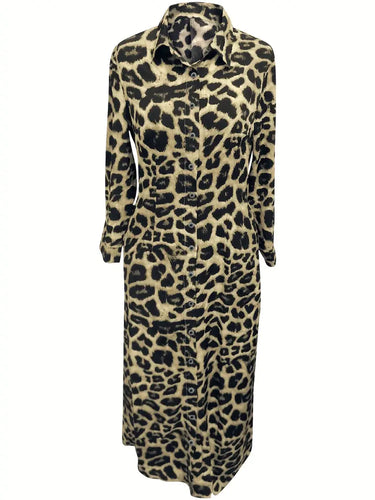 Levoire | Robe Maxi À Motif Léopard Et Boutons