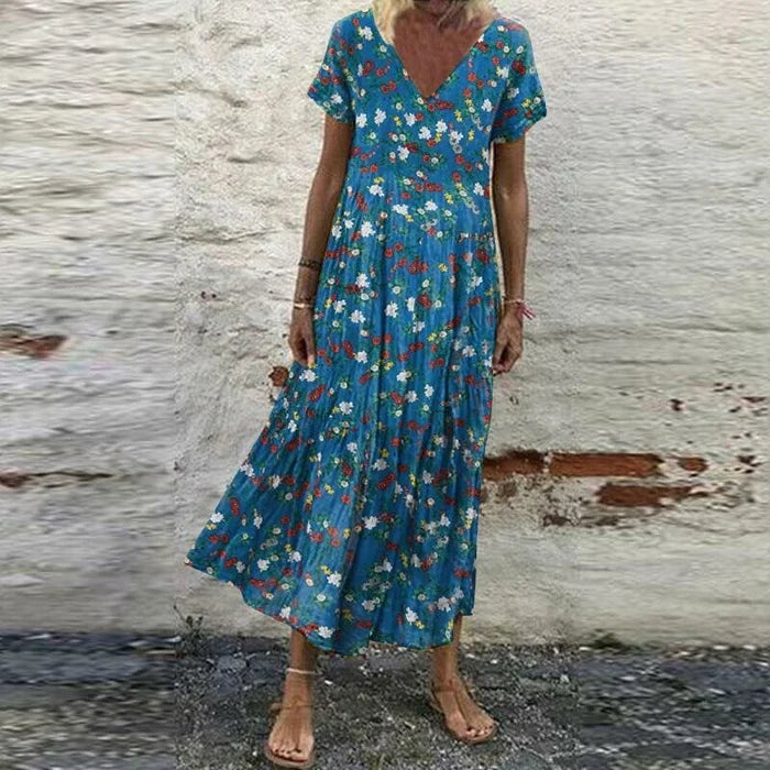 Levoire | Robe Fleurie D'Été Bleu
