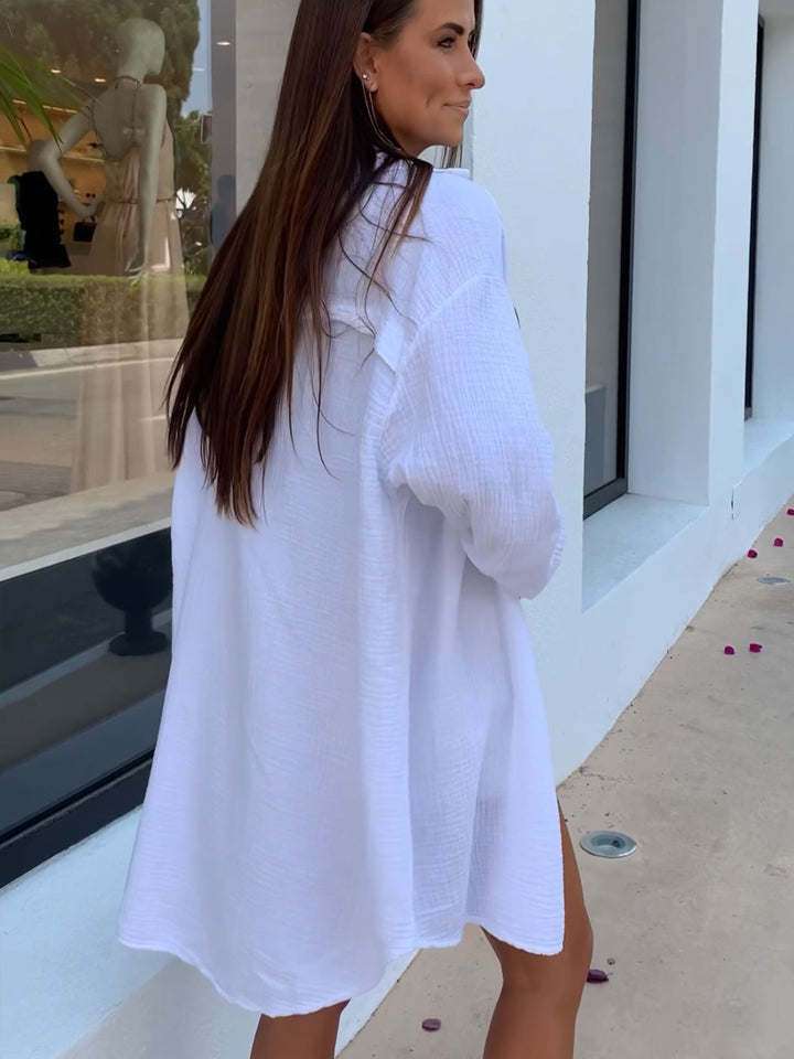 Levoire | Blanc Musselini Chemise Longue