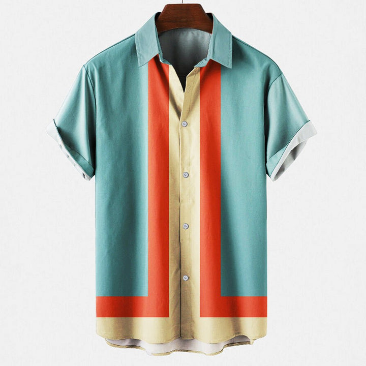 Levoire | Chemise rétro élégante pour hommes flair vintage Turquoise
