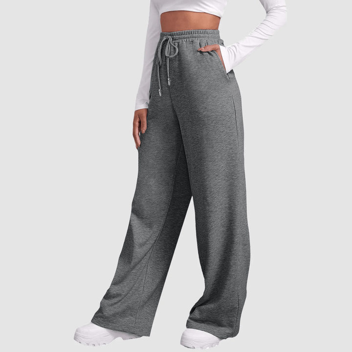 Levoire | Pantalon pour femmes Pantalon de jogging confortable avec jambes larges Gris