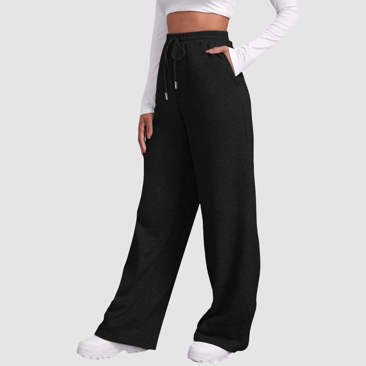 Levoire | Pantalon pour femmes Pantalon de jogging confortable avec jambes larges Noir