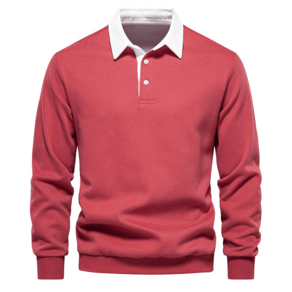 Levoire | Polo pull stylé à manches longues pour hommes Rot
