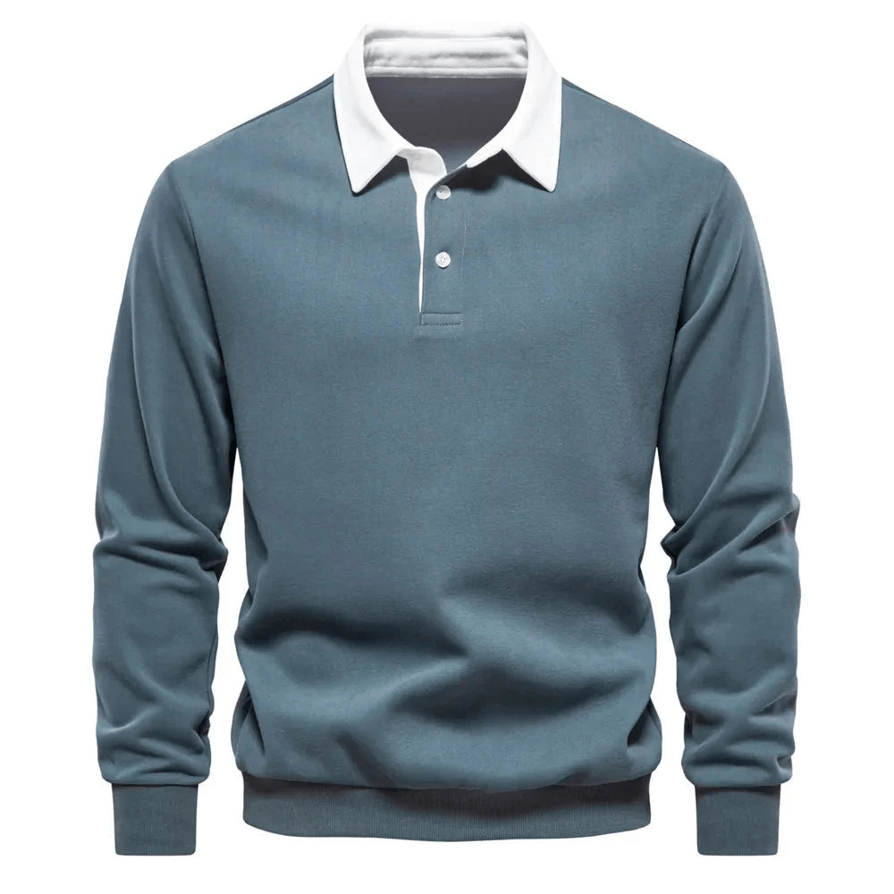 Levoire | Polo pull stylé à manches longues pour hommes Vert