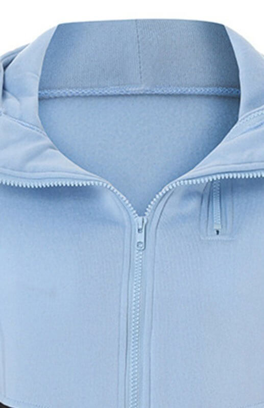 Levoire | Sweat à capuche zippé à deux couches avec blocs de couleur à manches longues Plus velours college sweatshirt