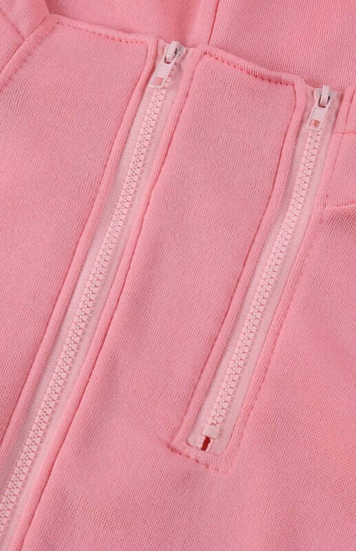 Levoire | Sweat à capuche zippé à deux couches avec blocs de couleur à manches longues Plus velours college sweatshirt