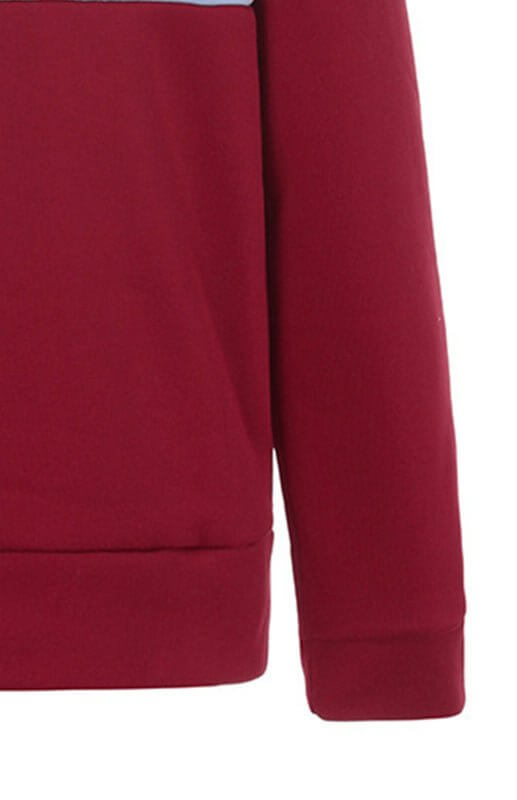 Levoire | Sweat à capuche zippé à deux couches avec blocs de couleur à manches longues Plus velours college sweatshirt