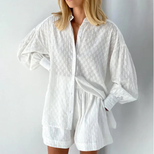 Levoire | Chemise À Boutons Et Shorts Pour Femmes