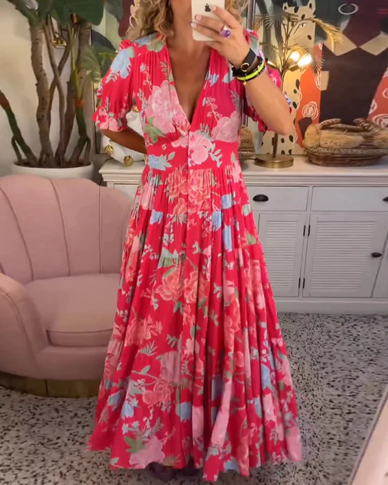 Levoire | Robe À Fleurs Attrayante Rot