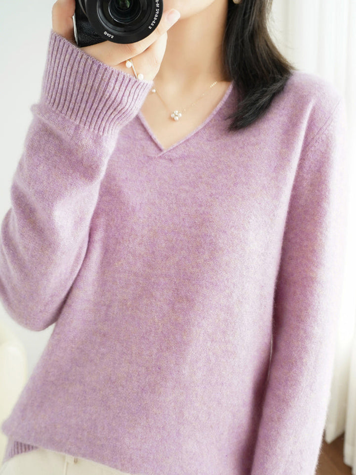 Levoire | Pull À Col En V Avec Sensation Cachemire Rosa