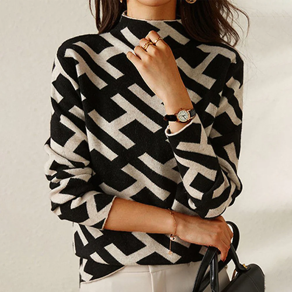 Levoire | Jersey Avec Motif Géométrique Et Alphabet Noir