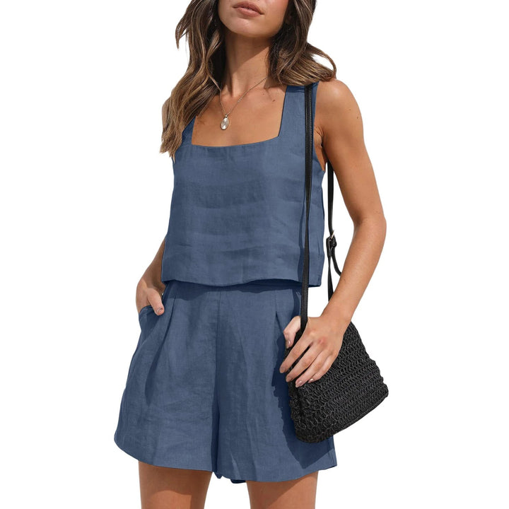 Levoire | Top Charme Avec Encolure Carrée Et Shorts Avec Poches Roi bleu