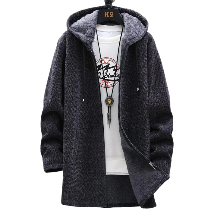Levoire | Veste Femme Avec Capuche Élégante Et Polyvalente Gris Foncé
