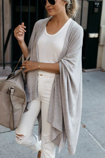 Levoire | Gilet Ouvert Pour Un Look Libre Et Confortable Gris
