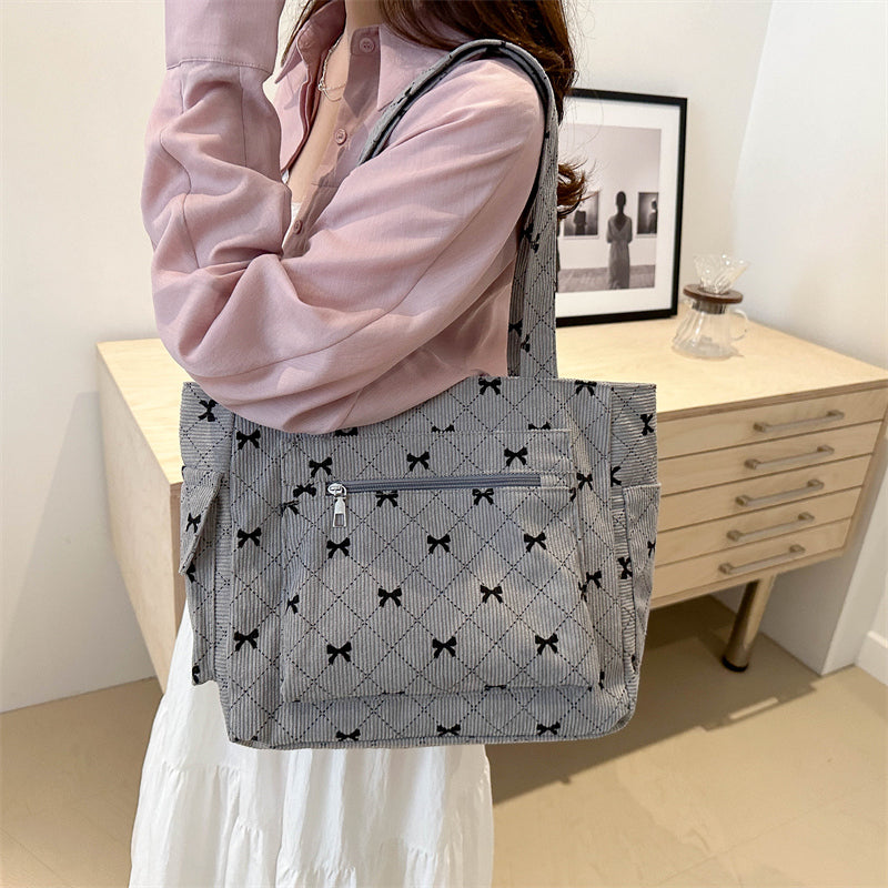 Levoire | Sac De Transport Rembourré Avec Motif À Nœuds Pour Femmes Gris