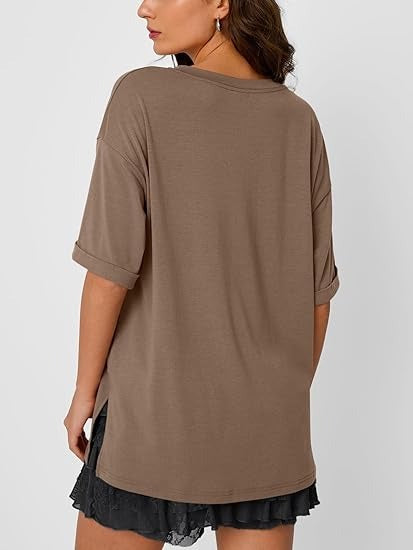 Levoire | T-Shirt Décontracté Avec Grande Taille Col V Pour Femmes