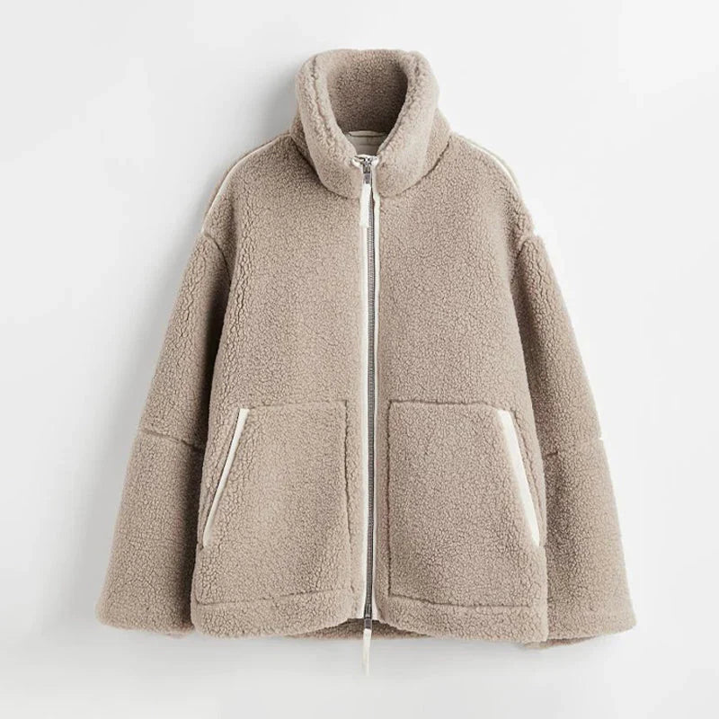 Levoire - Veste en laine de mouton pour femmes Café