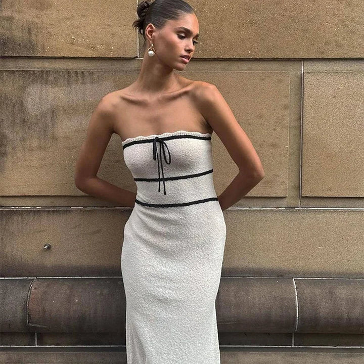 Levoire | Élégante Combinaison Composée D'Un Top Bandeau Et D'Une Jupe Maxi