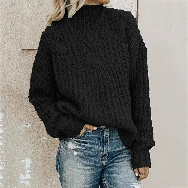 Levoire | Pull À Cables Élégant De Printemps Noir