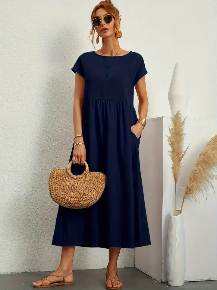 Levoire | Robe Classique Avec Poches Bleu marine