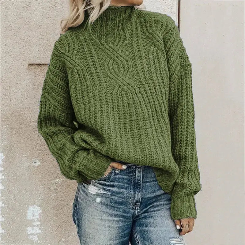 Levoire | Pull À Cables Élégant De Printemps Vert