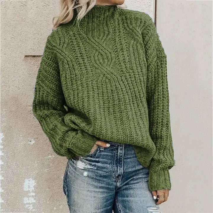 Levoire | Pull À Cables Élégant De Printemps Vert