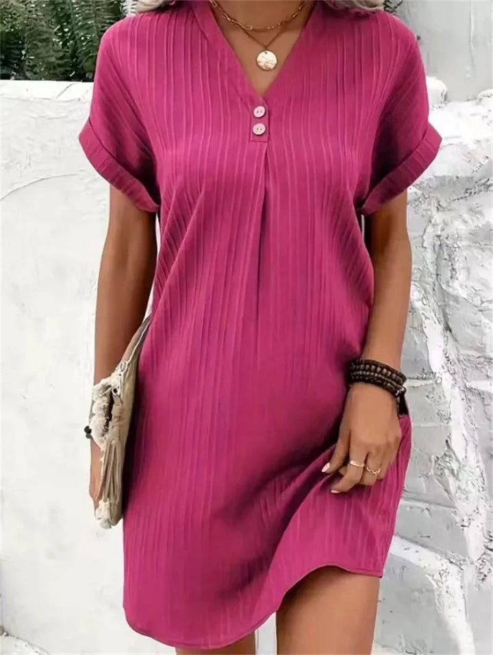 Levoire | Robe V Décolleté Confortable Légère Et Élégante Rosa