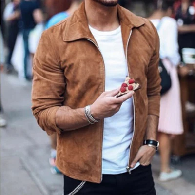 Levoire | Veste Pour Hommes Avec Col Châle Et Fermeture Éclair Look Élégant Kaki