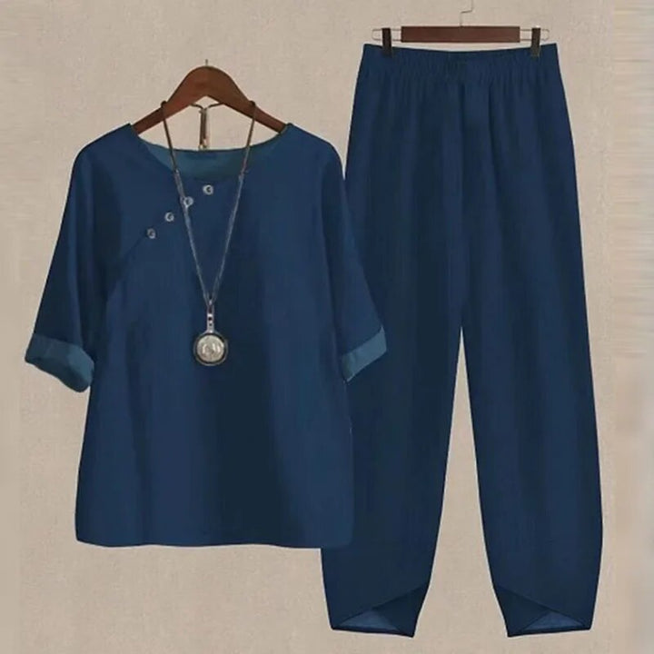 Levoire | Tenue Imprimé Tendance Avec Confort Optimal Pour Chaque Jour Robe asymétrique bleue