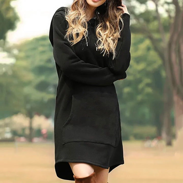 Levoire | Élégante Robe À Capuche Longue Noir