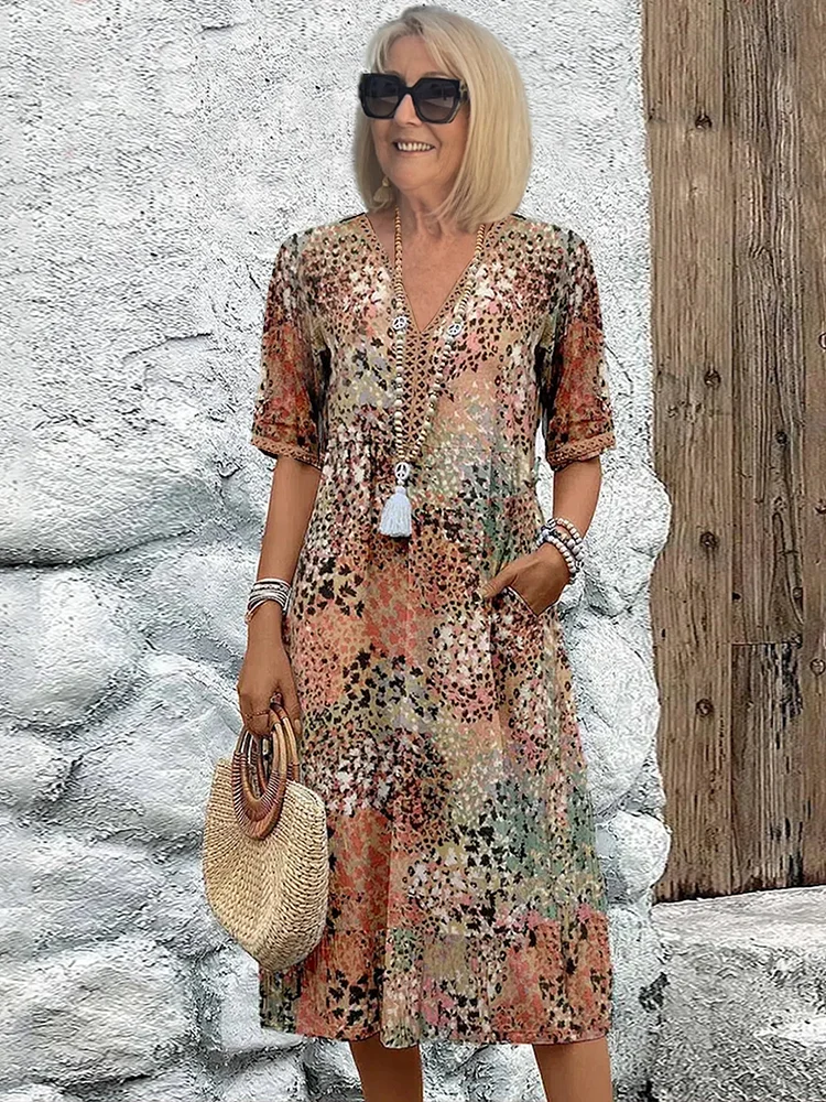 Levoire | Robe mi-longue vivante Beige