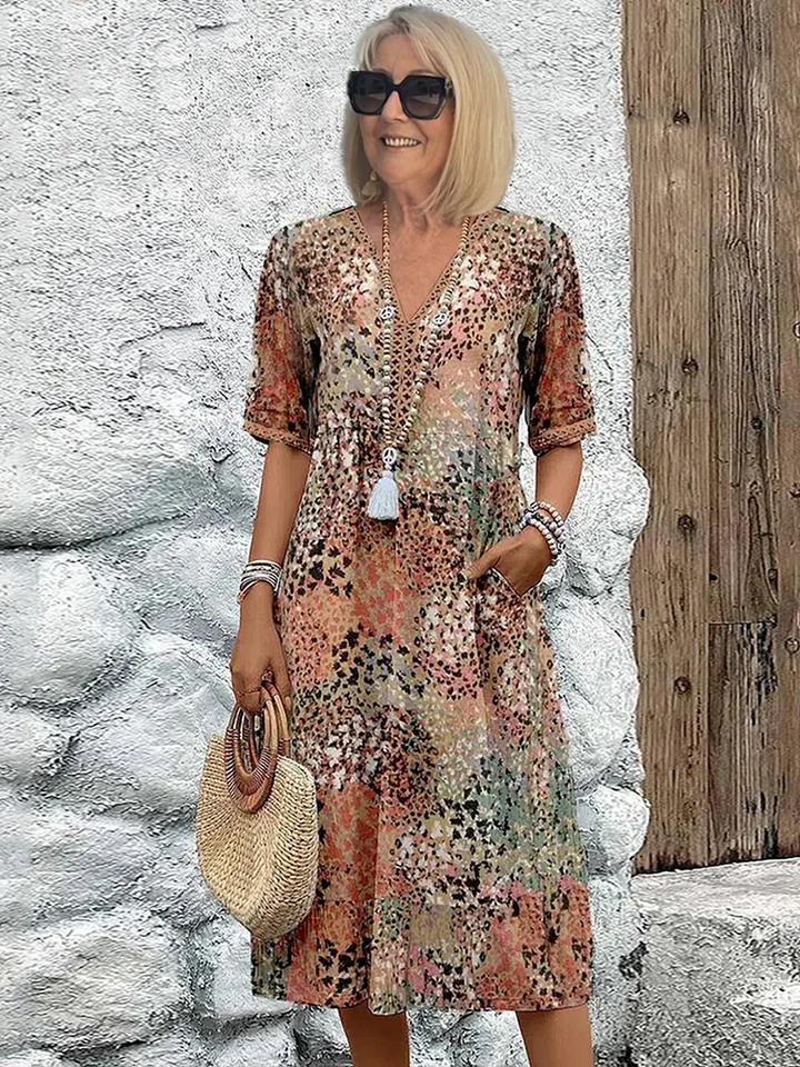 Levoire | Robe mi-longue vivante Beige