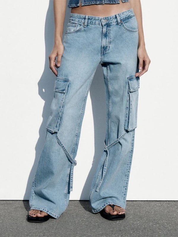 Levoire | Jeans Jessamine L Avec Fermeture À Lacets Bleu