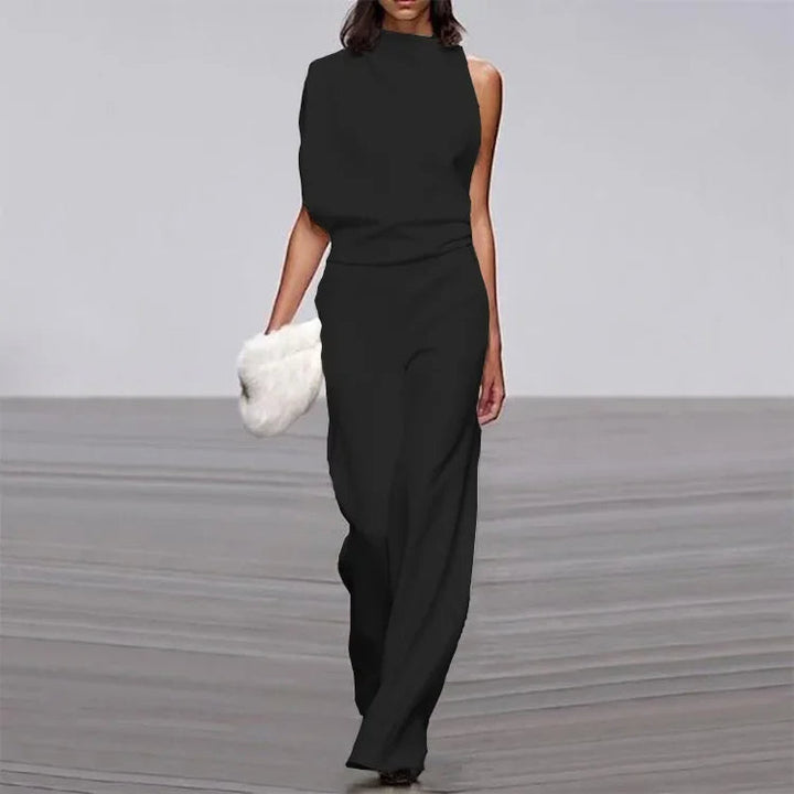 Levoire | Mono Soft Sans Manches Pantalon Large - Salopette D'Été Pour Femmes Noir