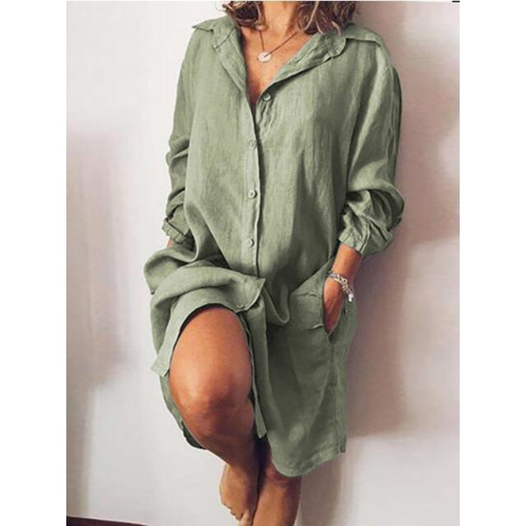 Levoire | Blouse Estivale En Lin Avec Coupe Fluide Vert