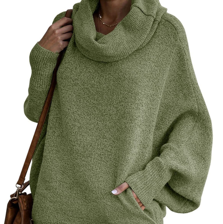 Levoire | Loose Short Lantern Sleeve Cuff Collar Sweater Jacket With Pockets Vert