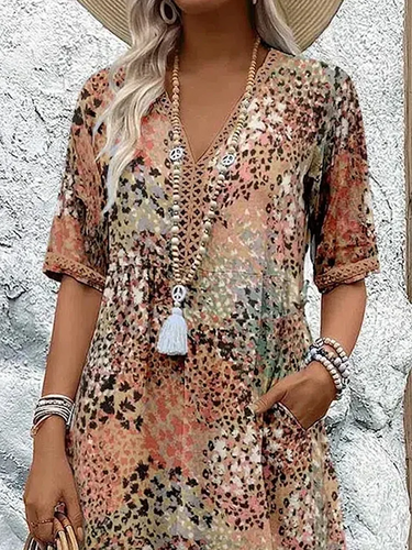 Levoire | Robe Midi Avec Un Imprimé Vivant
