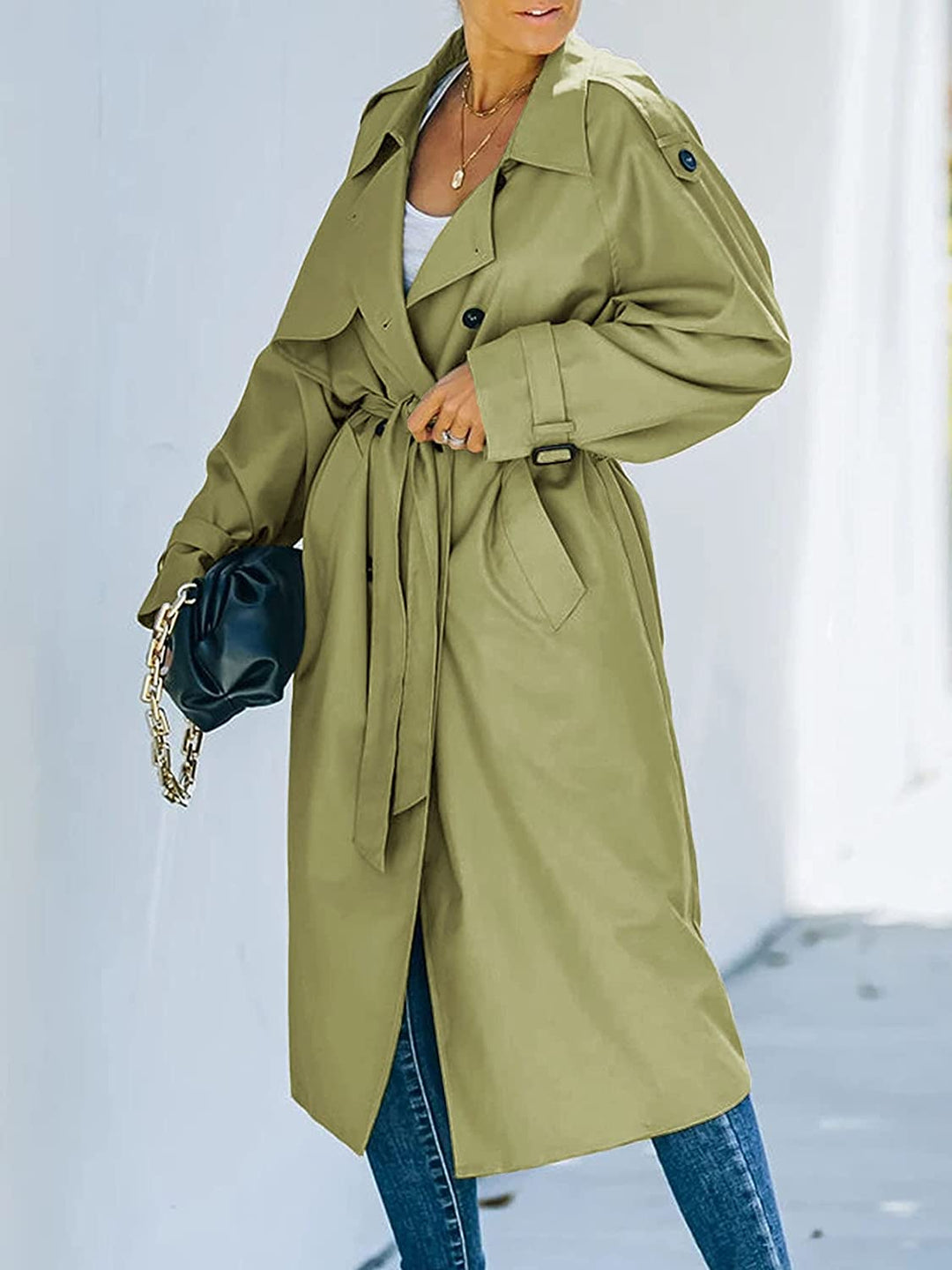 Levoire | Trench-Coat Élégant Pour Le Printemps Olivier