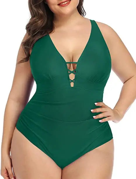 Levoire | Maillot De Bain Floral Décolleté En V Séduisant Vert
