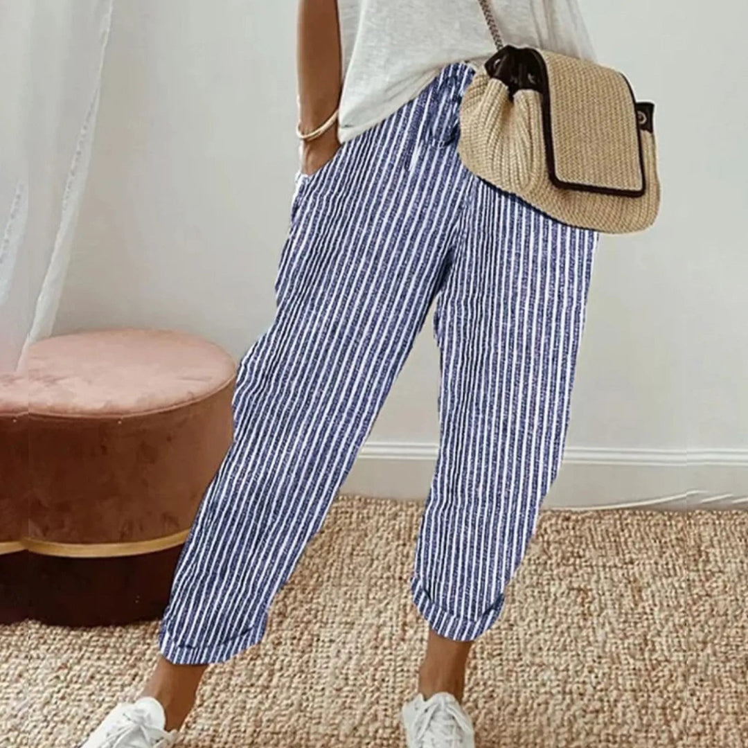 Levoire | Coolit pantalons Rayé Bleu