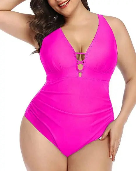 Levoire | Maillot De Bain Floral Décolleté En V Séduisant Rosa