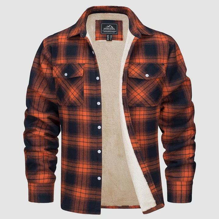 Levoire | Chemise À Manches Longues À Motif À Carreaux Pour Hommes Orange